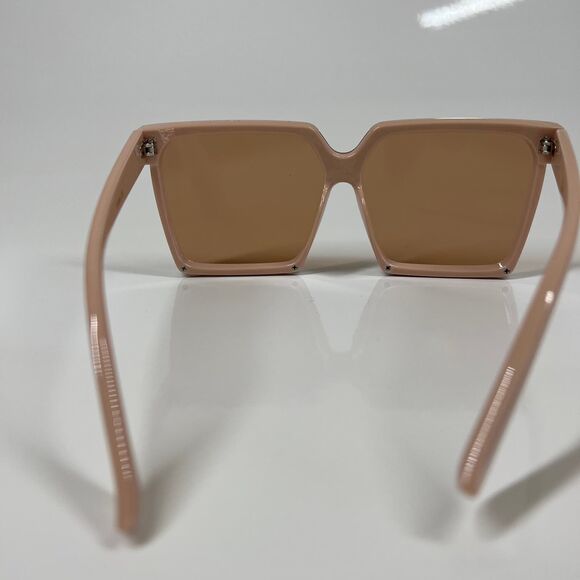 Sunglasses Oversized square soft pink  sunglasses baddie soft girl academia - Picture 3 of 9